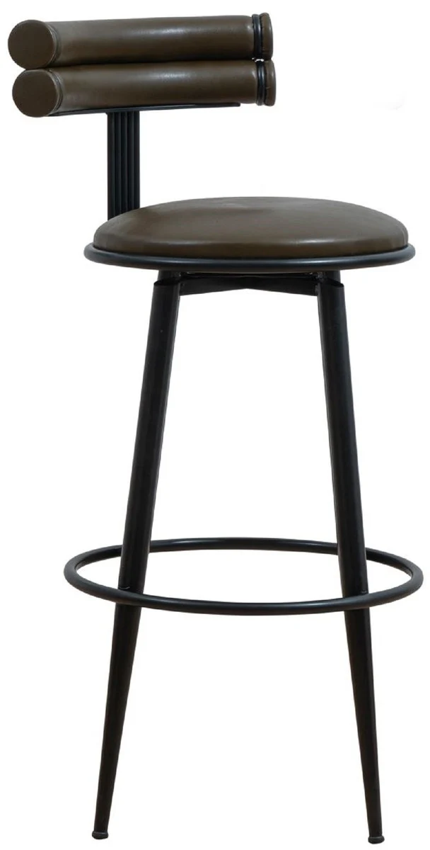 Casa Padrino silla de bar de lujo marr¨®n oscuro / negro A. 98 cm