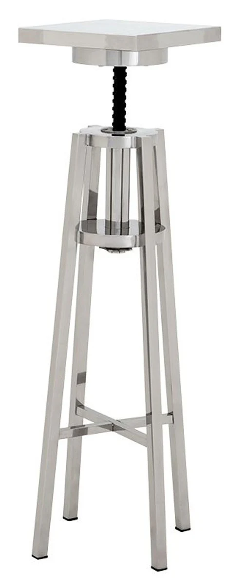 Casa Padrino de lujo mesa auxiliar de acero inoxidable de plata 30 x 30 x H. 98-110 cm - mesa de muebles de dise?o