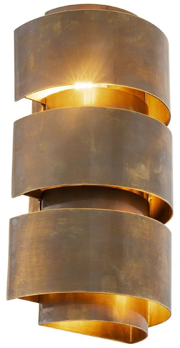 Casa Padrino lámpara de pared de lujo latón vintage 17 x 11,5 x A. 33 cm - Lámpara de pared de salón - Lámpara de pared de hotel - Lámpara de pared de restaurante - Iluminación de lujo