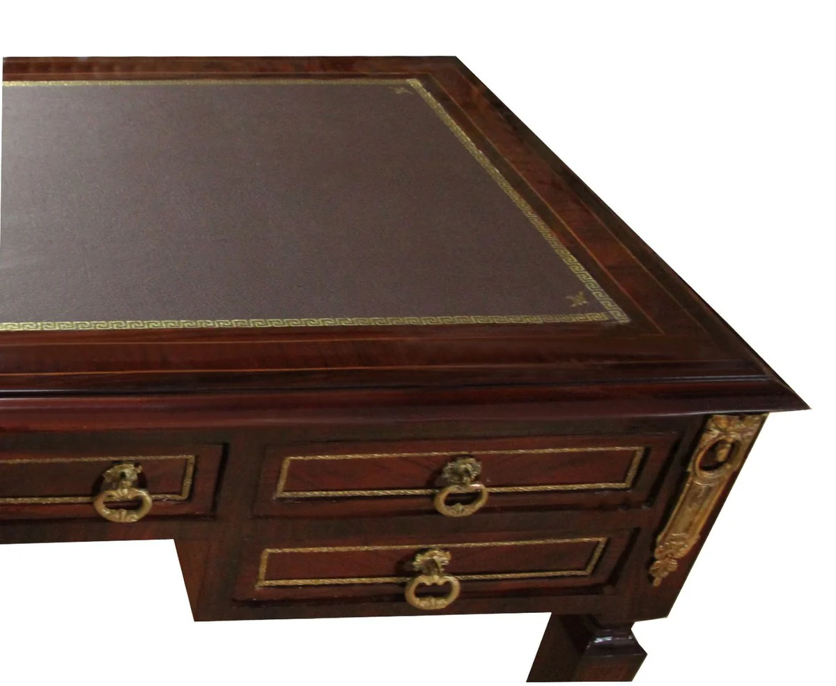 Casa Padrino Luxury Secretary escritorio barroco 5 cajones 120 cm - Hecho a mano de madera maciza - Escritorio barroco mobiliario de oficina