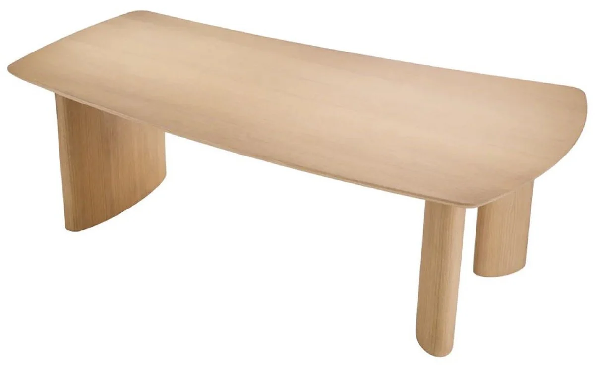 Casa Padrino mesa de comedor de lujo natural 230 x 120 x A. 76,5 cm - Mesa de cocina de madera maciza con tablero ligeramente curvado - Muebles de comedor - Muebles de cocina - Muebles de lujo