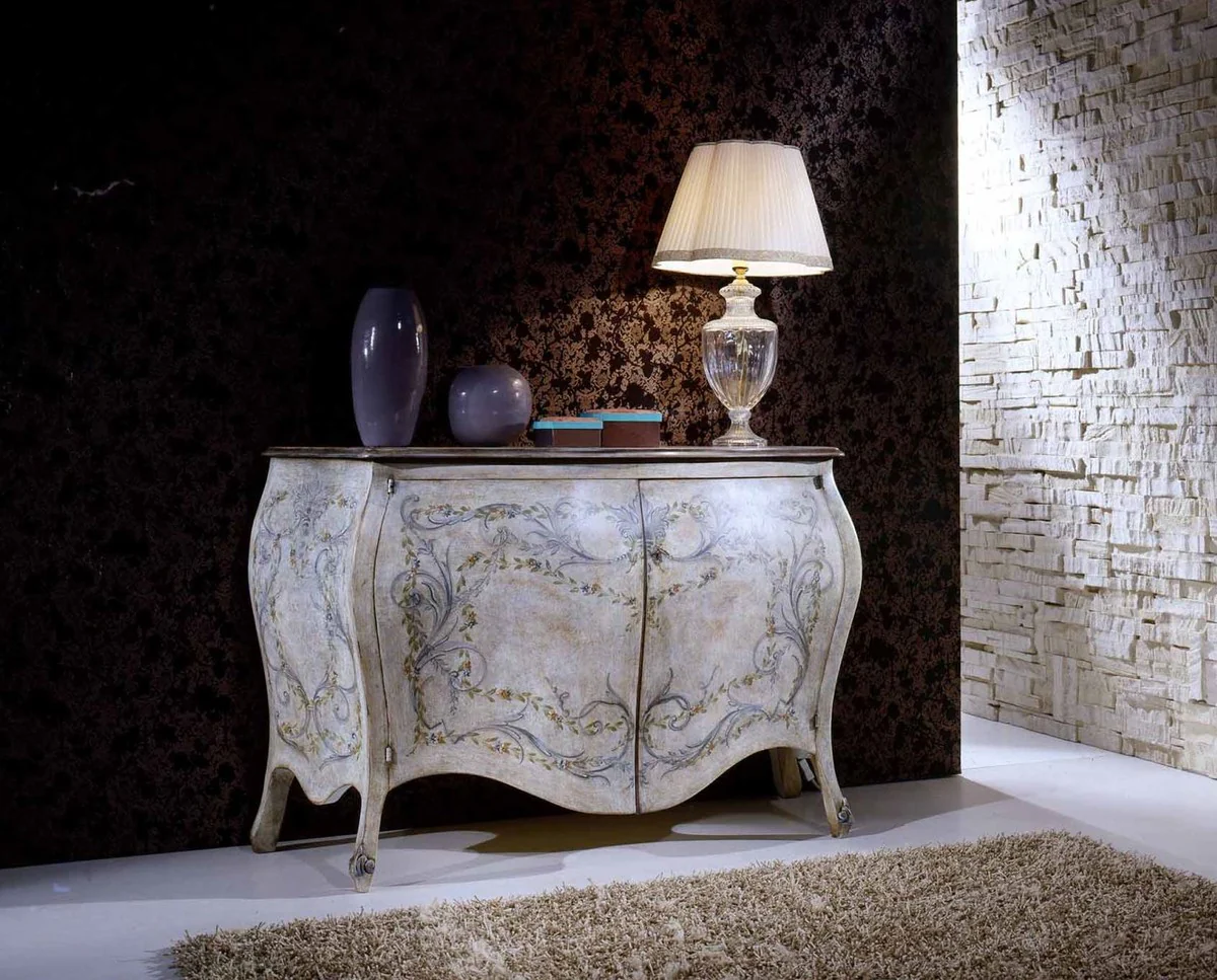 Casa Padrino aparador barroco de lujo multicolor - Armario en estilo barroco hecho a mano con 2 puertas - Muebles de lujo en estilo barroco - Muebles barrocos - Hecho en Italia