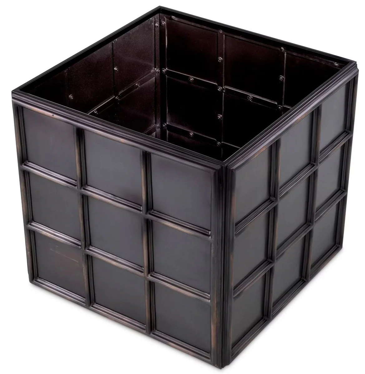 Casa Padrino maceta de lujo bronce antiguo 67,5 x 67,5 x A. 61 cm - Maceta cuadrado de acero inoxidable - Decoración de salón - Decoración de oficina - Decoración de lujo - Calidad de lujo