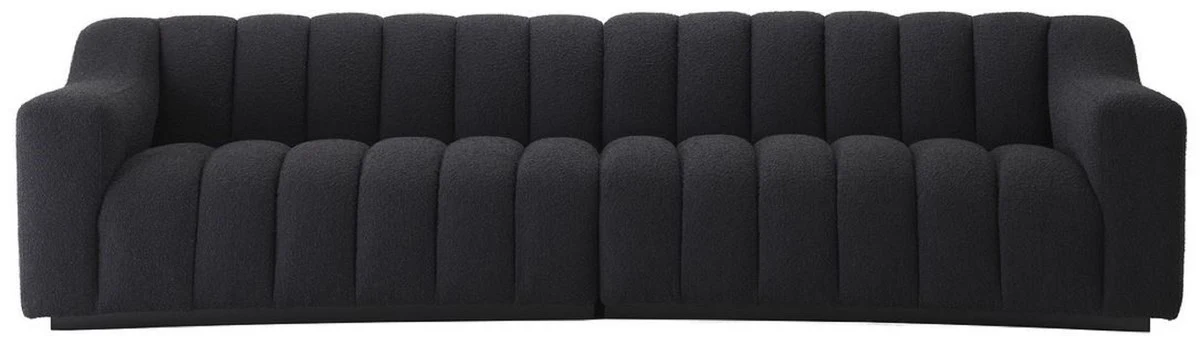Casa Padrino sof¨¢ de lujo negro 300 x 100 x A. 78,5 cm - Sof¨¢ de sal¨®n ligeramente curvado - Sof¨¢ de Hotel - Calidad de Lujo