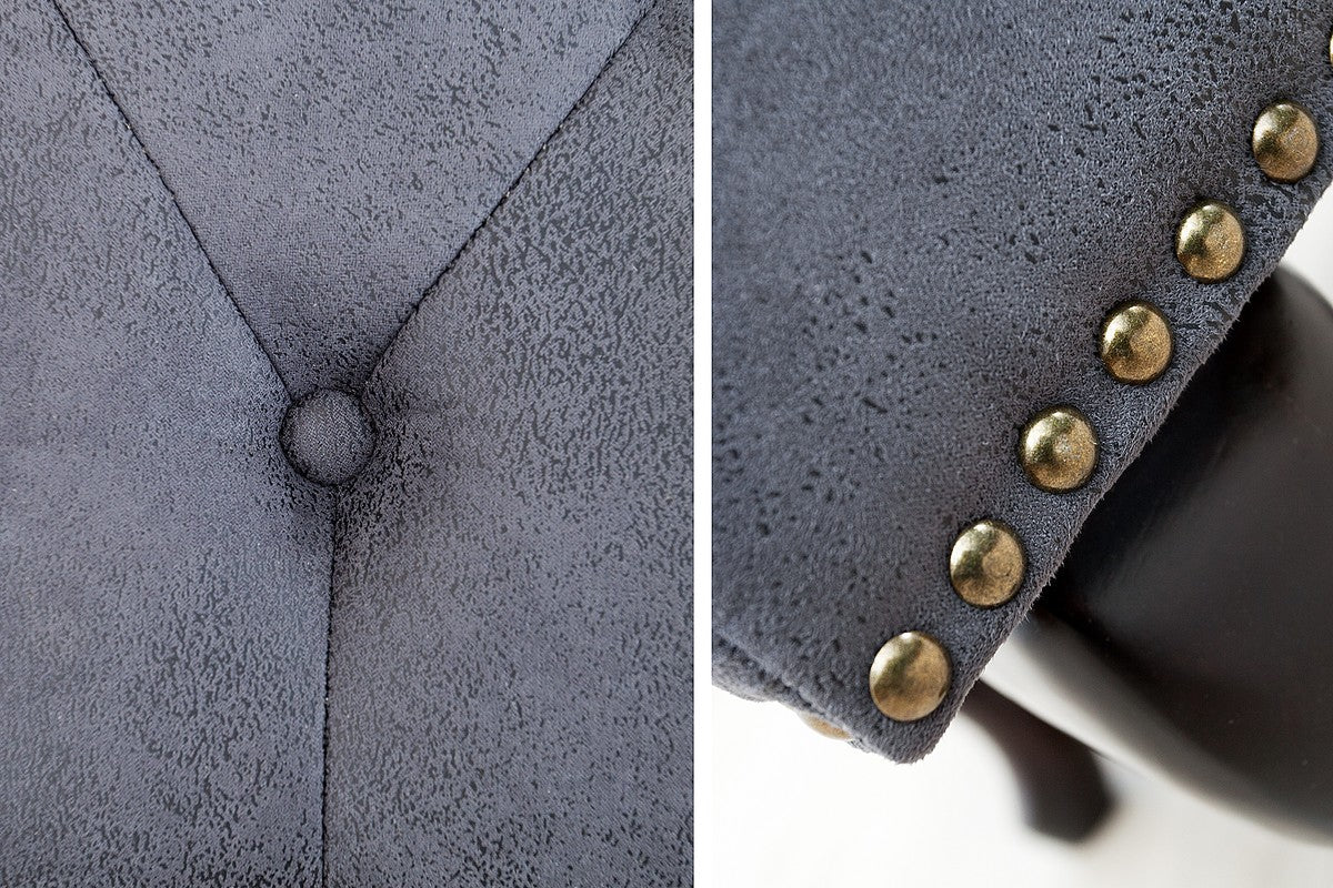 Chesterfield Footstool Antiguo gris de la casa Casa Padrino