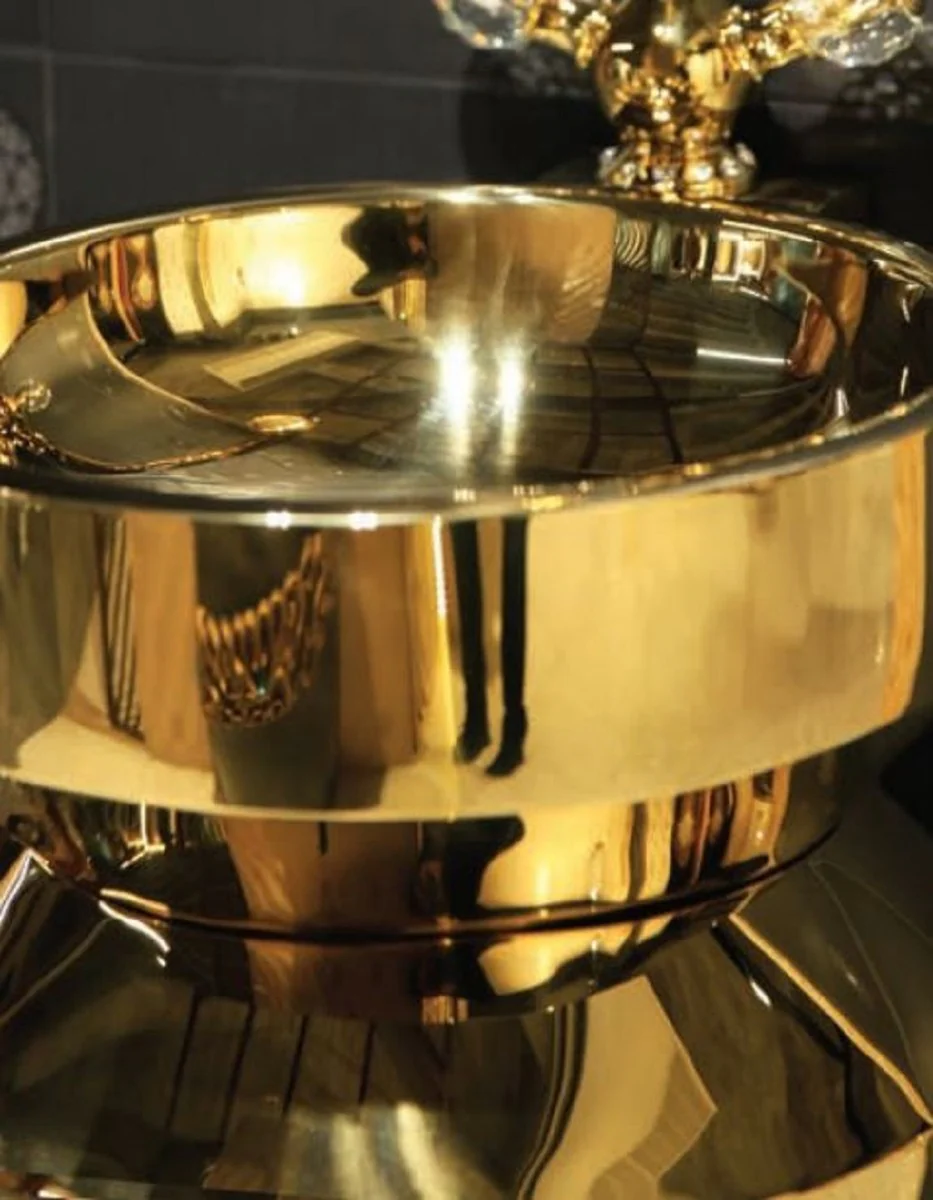 Casa Padrino lavabo de lujo de acero inoxidable oro 40 x A. 86 cm - Mueble de baño dorado - Colección Hotel & Restaurant - Calidad de Lujo