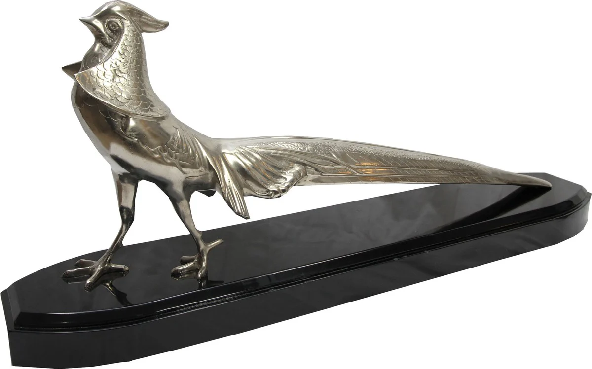 Casa Padrino faisán de lujo escultura de bronce chapado en base de madera - Representación Bird - Noble y lujosa