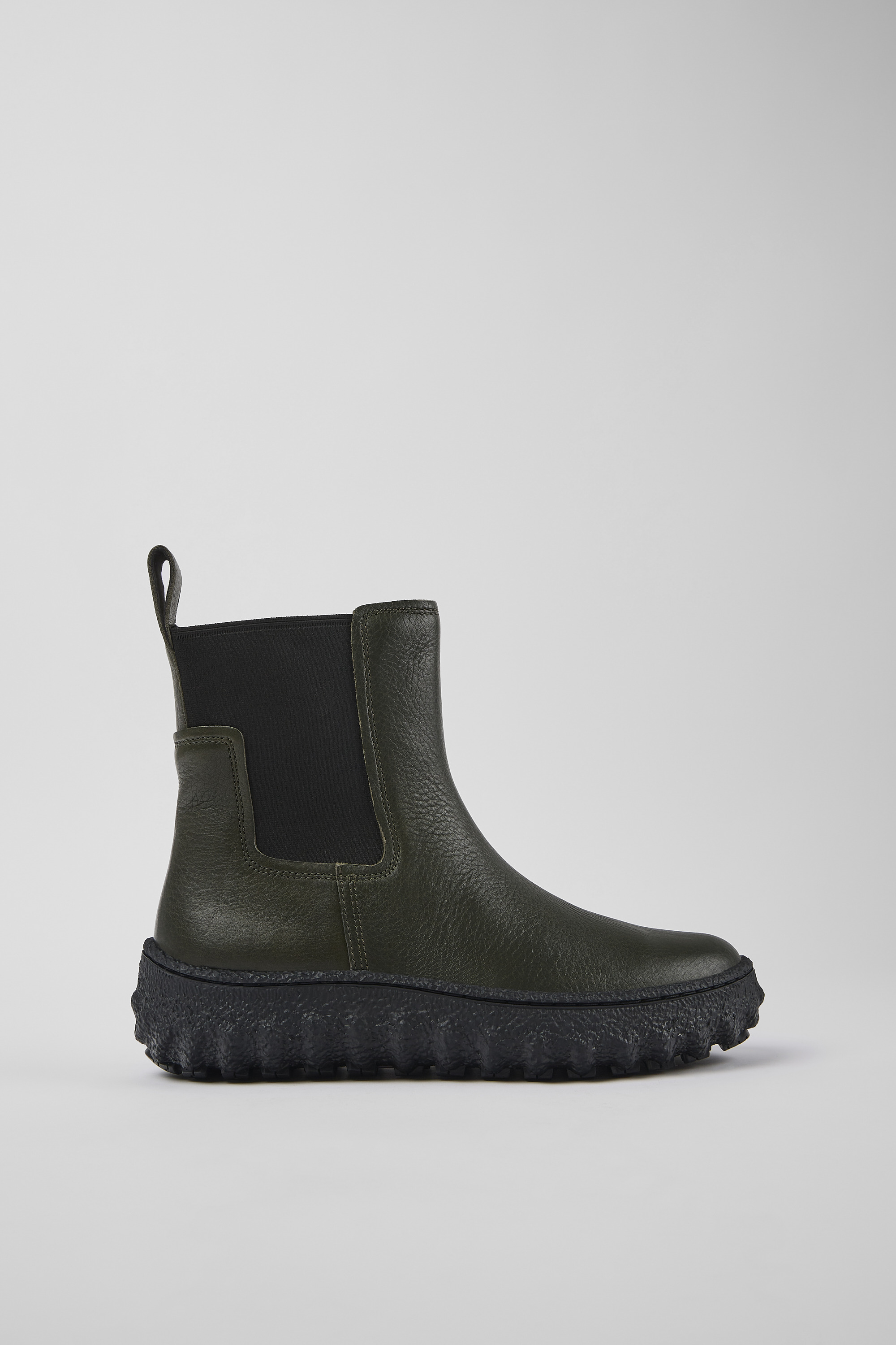 Ground MICHELIN - Green leather ankle boots for women