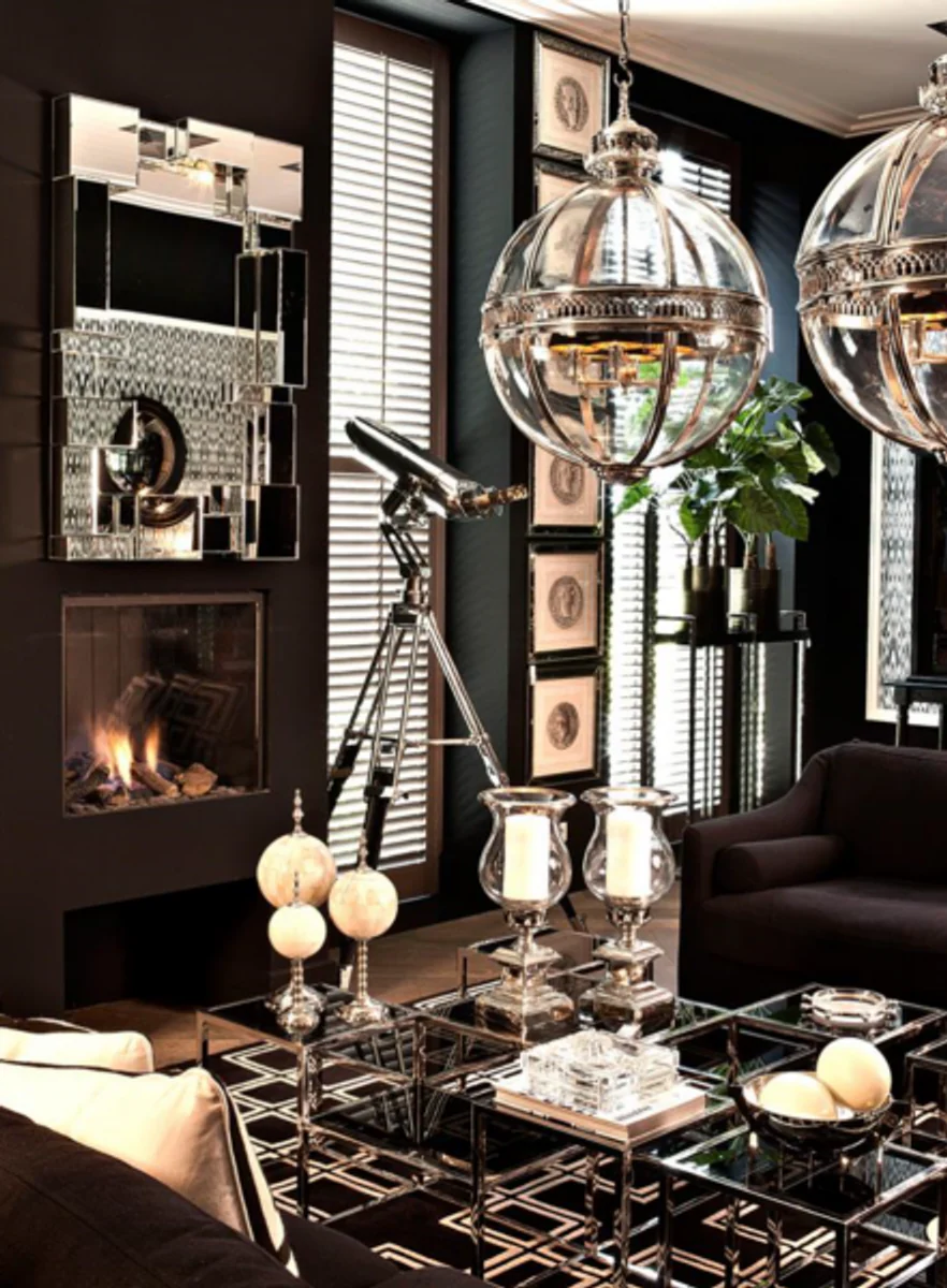 Casa Padrino Art Deco luxury coffee table with smoke glass - living room coffee table - Luxury Collection