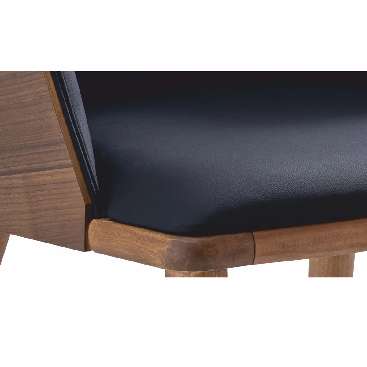 Casa Padrino silla de comedor de cuero artificial de lujo con reposabrazos azul / marr¨®n - Muebles de comedor