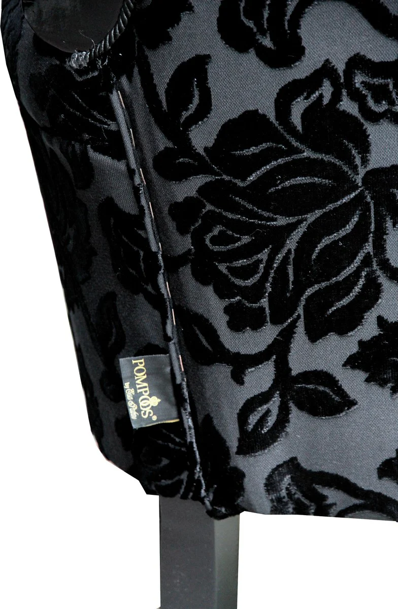 Pomp??s by Casa Padrino sill¨®n barroco de lujo modelo Bergere negro / dorado - sill¨®n barroco Pomp??ser dise?ado por Harald Gl??ckler