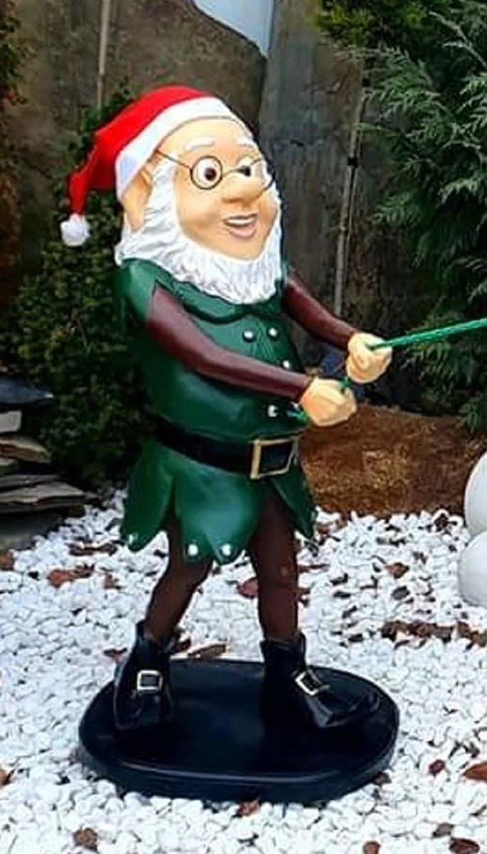 Casa Padrino escultura decorativa de lujo duende navideño multicolor A. 80 cm - Figura decorativa navideña - Escultura decorativa XXL - Figura decorativa XXL - Escultura navideña XXL