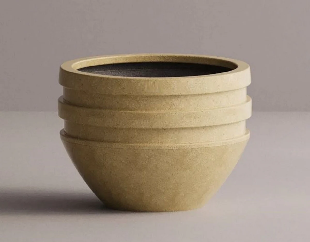 Casa Padrino maceta de hormig¨®n de lujo amarillo ? 80 x A. 60 cm - Maceta decorativa de sal¨®n y jard¨ªn