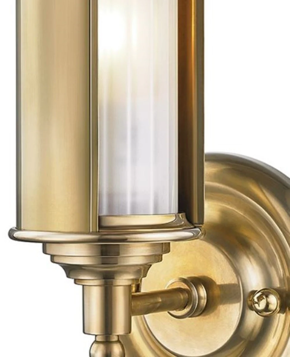 Casa Padrino lámpara de pared de lujo latón antiguo / blanco 12,1 x 12,7 x H. 31,1 cm - Colección de Lujo