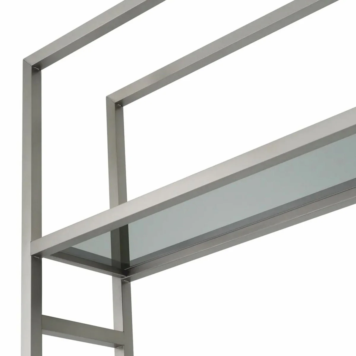 Casa Padrino armario de estanter¨ªa con 5 estantes de vidrio plata / negro / gris A. 240,5 cm - Muebles de lujo