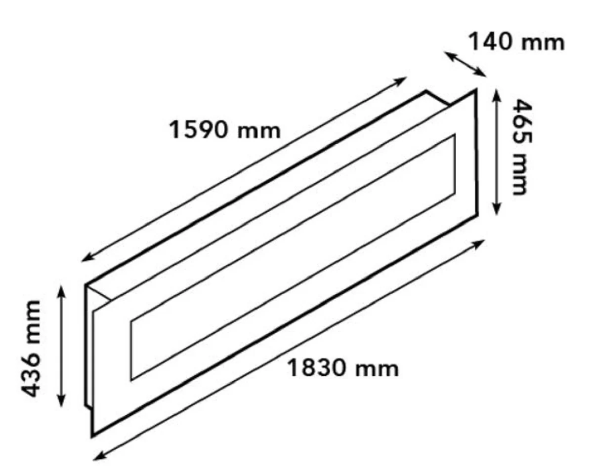 Casa Padrino Chimenea El¨¦ctrica LED de Lujo 183 x 14 x H. 46,5 cm - Chimenea Moderna de Pared Ancha con Pantalla T¨¢ctil y Control Remoto