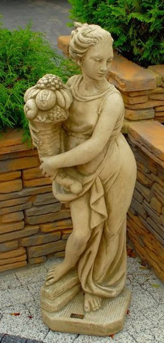 Casa Padrino Art Nouveau escultura Venus con cornucopia 26 x 24 x H 90 cm estilo antiguo - decoración de jardín barroco - pesado y sólido