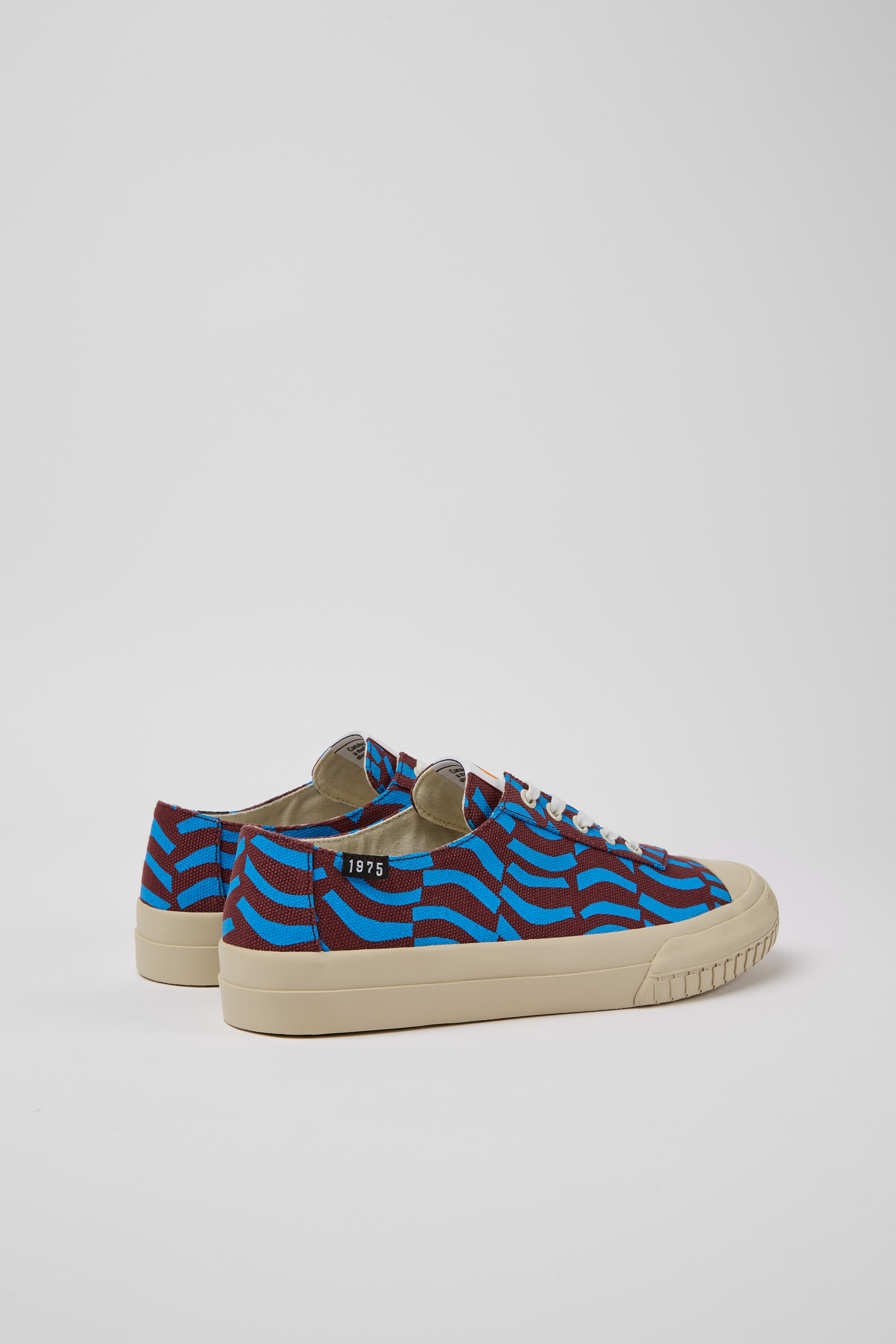 Camaleon - Blue and burgundy recycled cotton sneakers for men