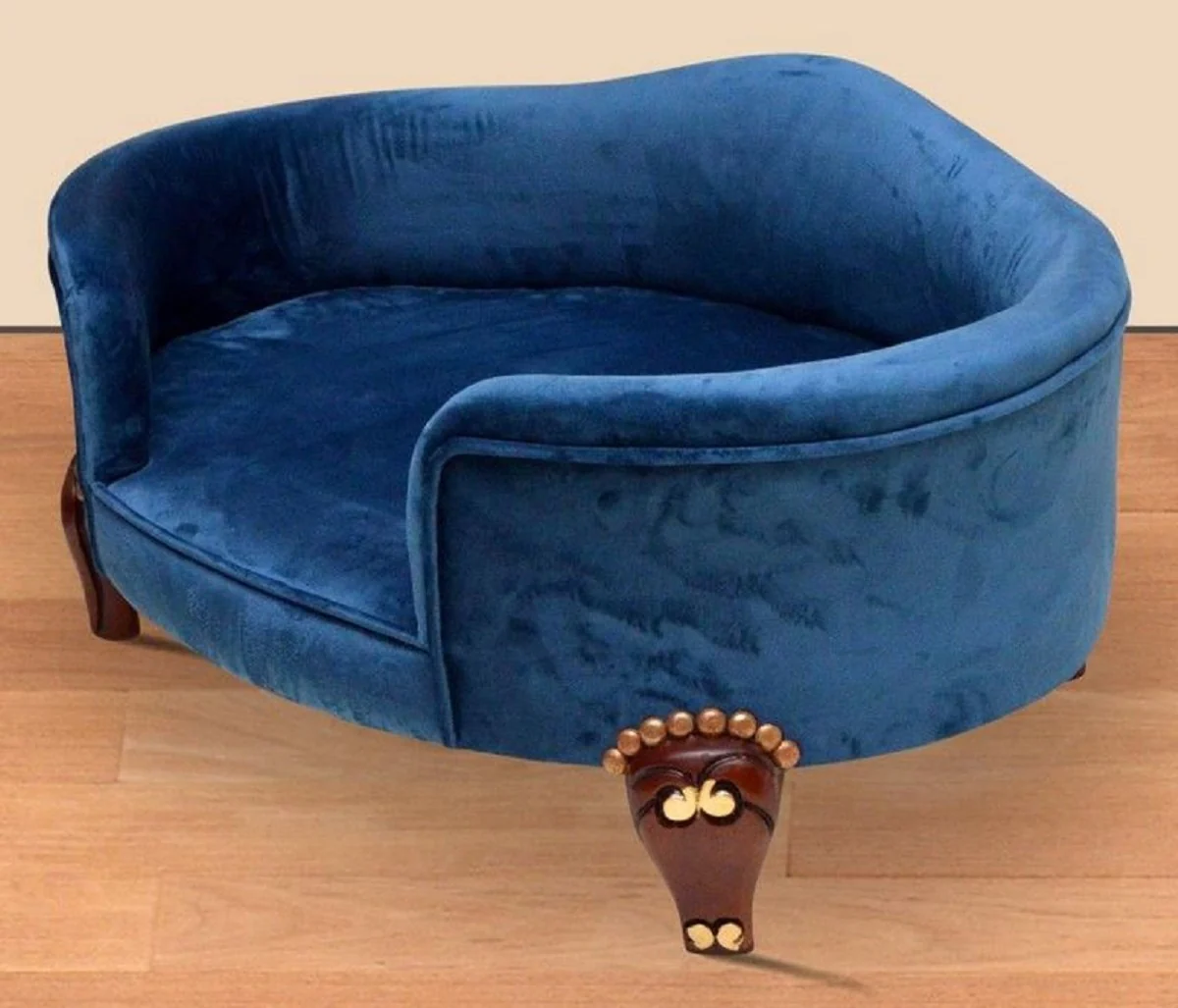 Casa Padrino cama para perros barroco azul real / marrón / oro - Muebles barrocos para perros - Muebles barrocos para mascotas - Muebles para mascotas de estilo barroco
