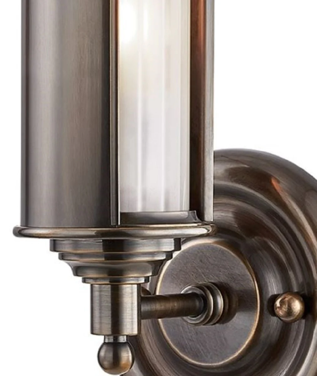 Casa Padrino lámpara de pared de lujo bronce / blanco 12,1 x 12,7 x H. 31,1 cm - Colección de Lujo