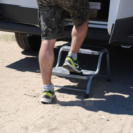 Summerline BANQUETA DOBLE Estoril acero - Escalón para caravana