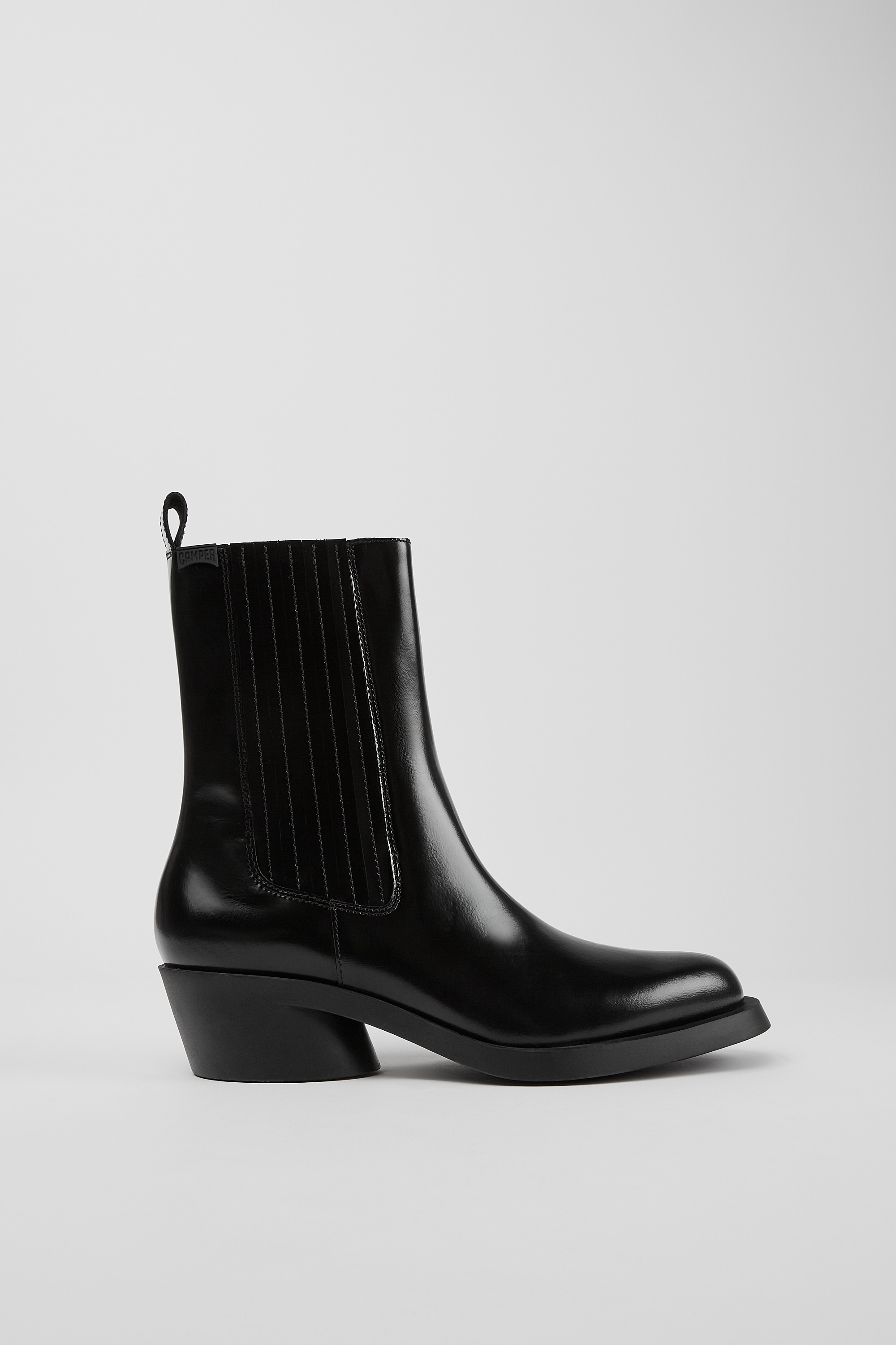 Bonnie - Black leather boots for women