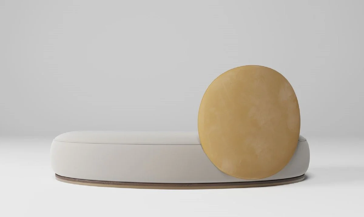 Casa Padrino sof¨¢ de terciopelo de lujo gris / beige / marr¨®n / lat¨®n 230 x 100 x A. 86 cm - Sof¨¢ de sal¨®n curvo - Sof¨¢ de hotel - Muebles de sal¨®n - Muebles de hotel - Muebles de lujo