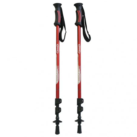 Bastón de trekking Hosa ANTISHOCK 3 TRAMOS - rojo