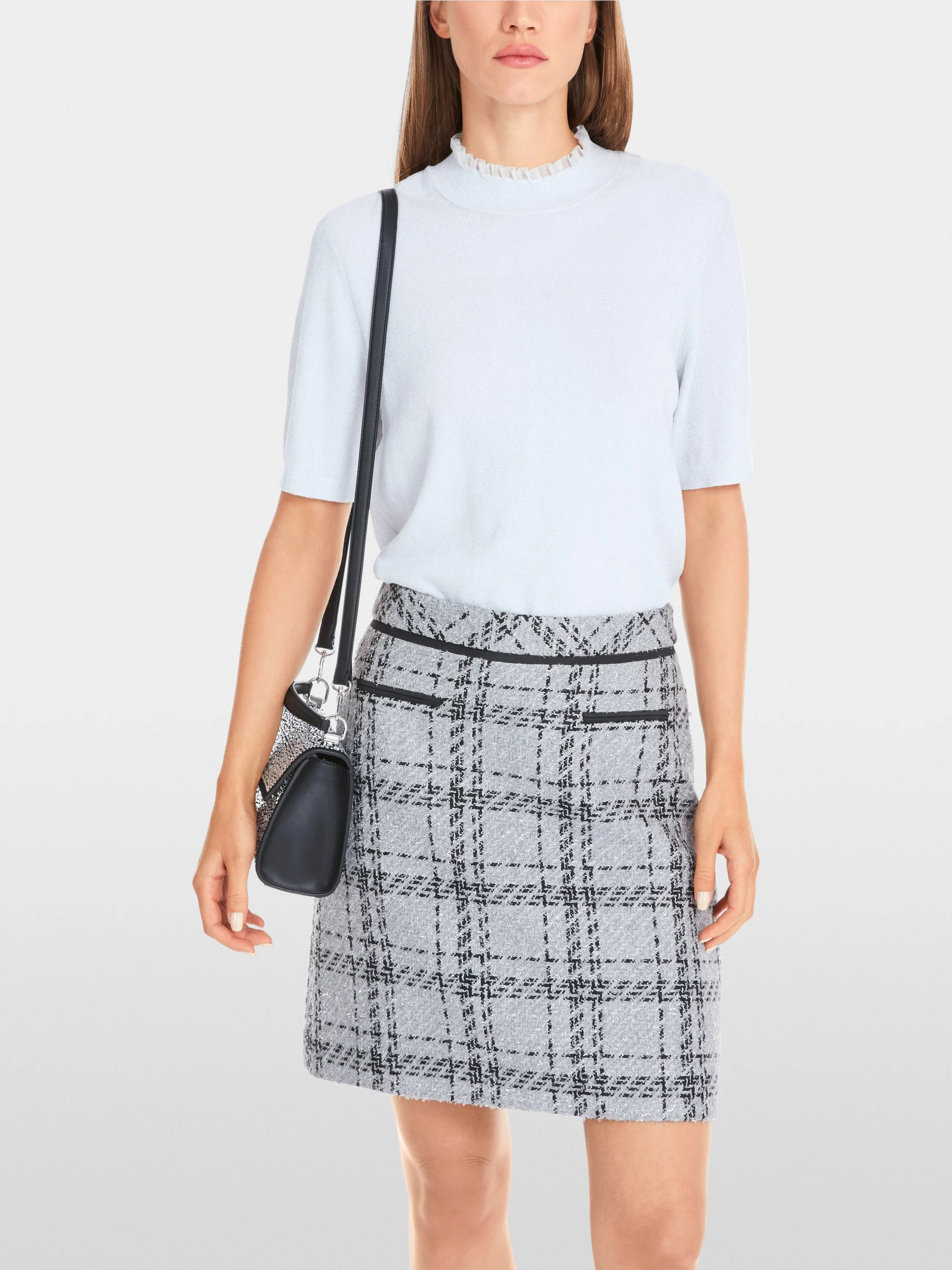 Marc-Cain Short-sleeve pullover in glitter elegance