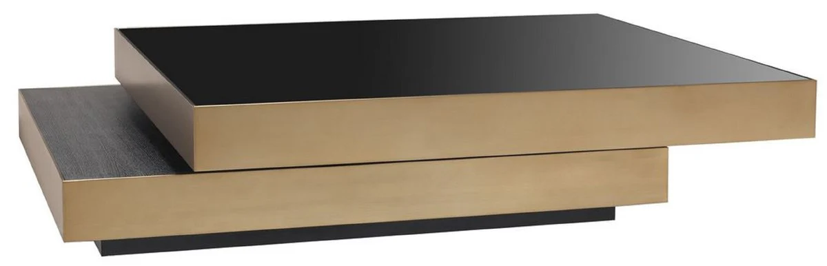 Casa Padrino mesa de centro de lujo lat¨®n / gris antracita / negro 124 x 135 x A. 32 cm - Mesa de sal¨®n moderna - Muebles de sal¨®n - Calidad de Lujo