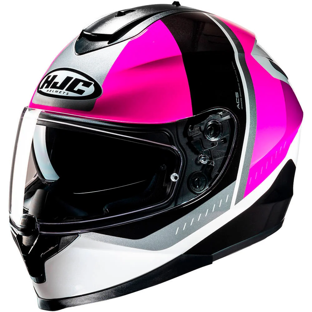 CASCO HJC C70N ALIA - NEGRO / BLANCO / ROSA