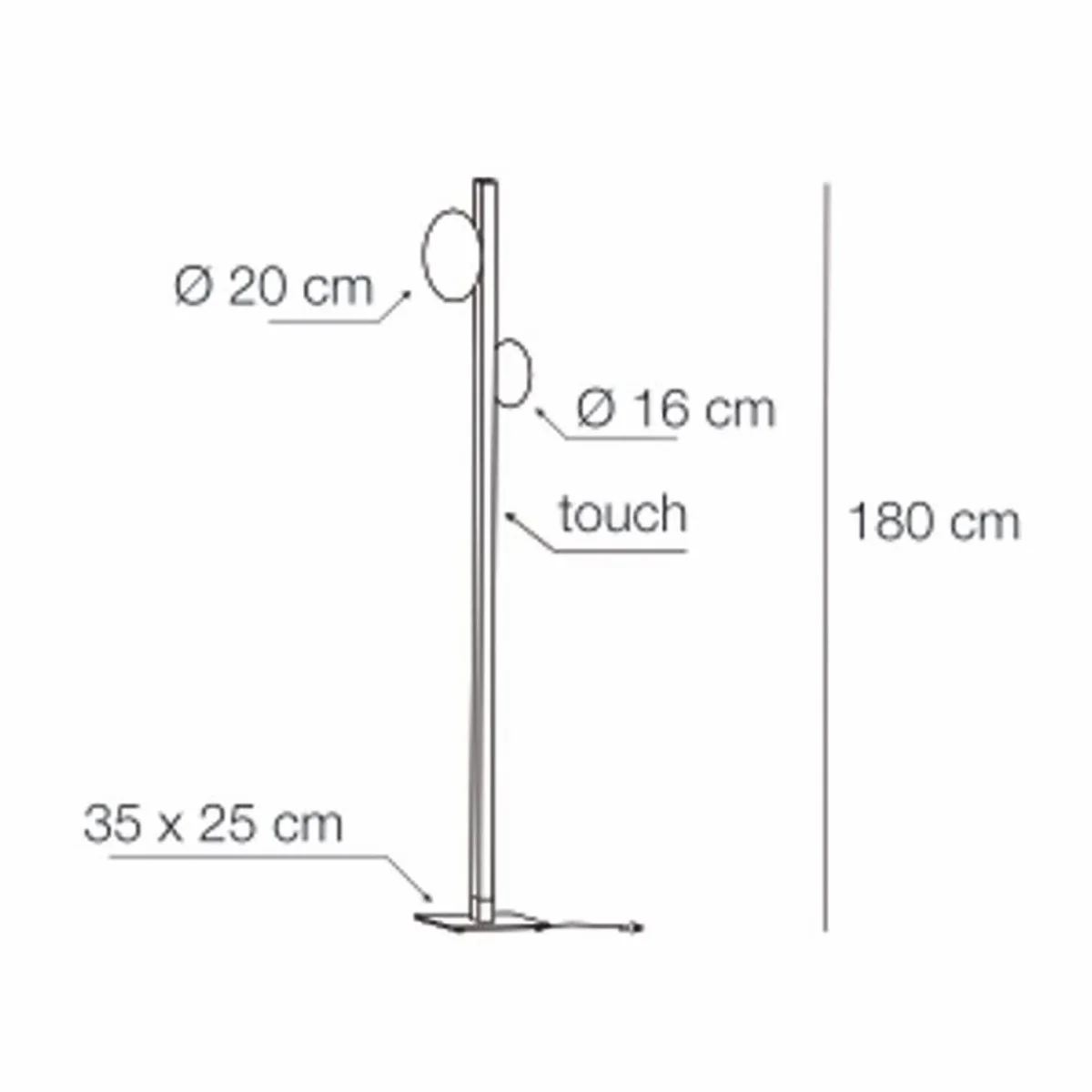 Casa Padrino l¨¢mpara de pie LED de lujo lat¨®n / negro / blanco A. 180 cm - Hecho en Italia