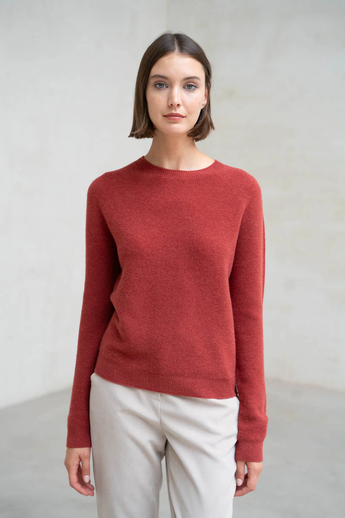 Rivera-spain Jersey Módena lana cashmere cereza