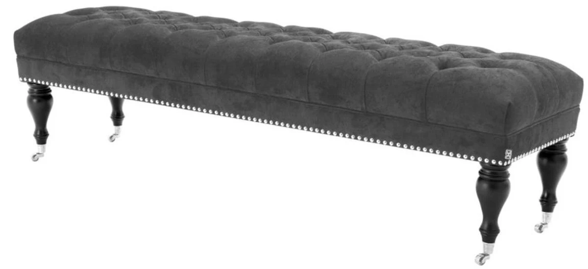 Banco de asiento de la casa Padrino gris oscuro 160 x 46 x H. 45 cm - calidad de lujo