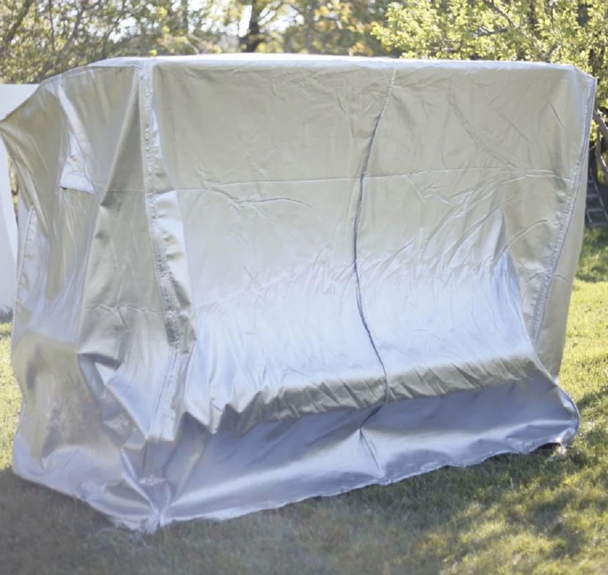 Casa Padrino funda protectora para columpios de Hollywood de lujo gris 260 cm - Cubierta protectora para columpios de jardín resistente a la intemperie - Accesorios de jardín - Calidad de Lujo