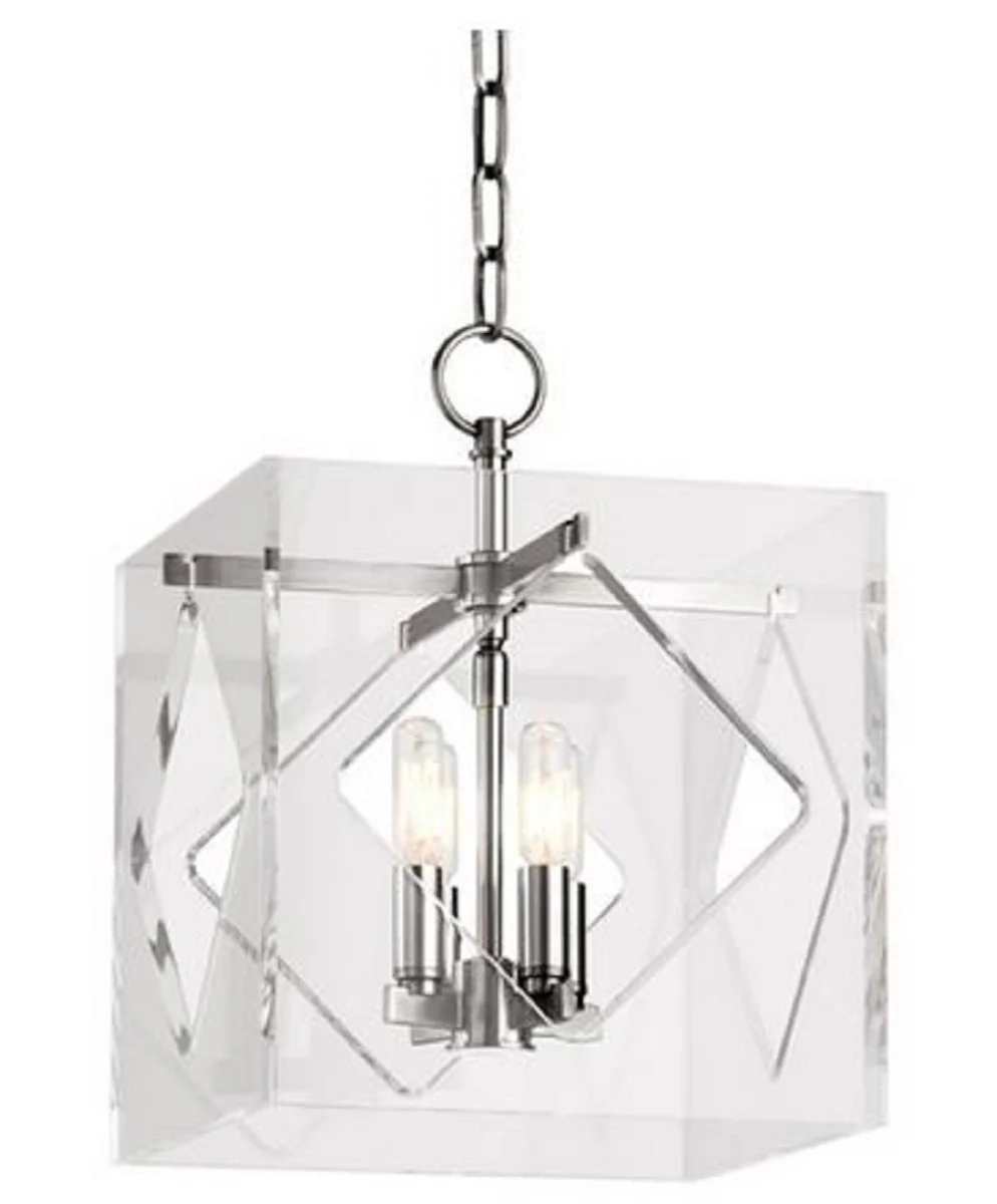 Casa Padrino lámpara colgante de lujo plata 30,5 x 30,5 x H. 40,7 cm - Lámpara Colgante en Forma de Cubo