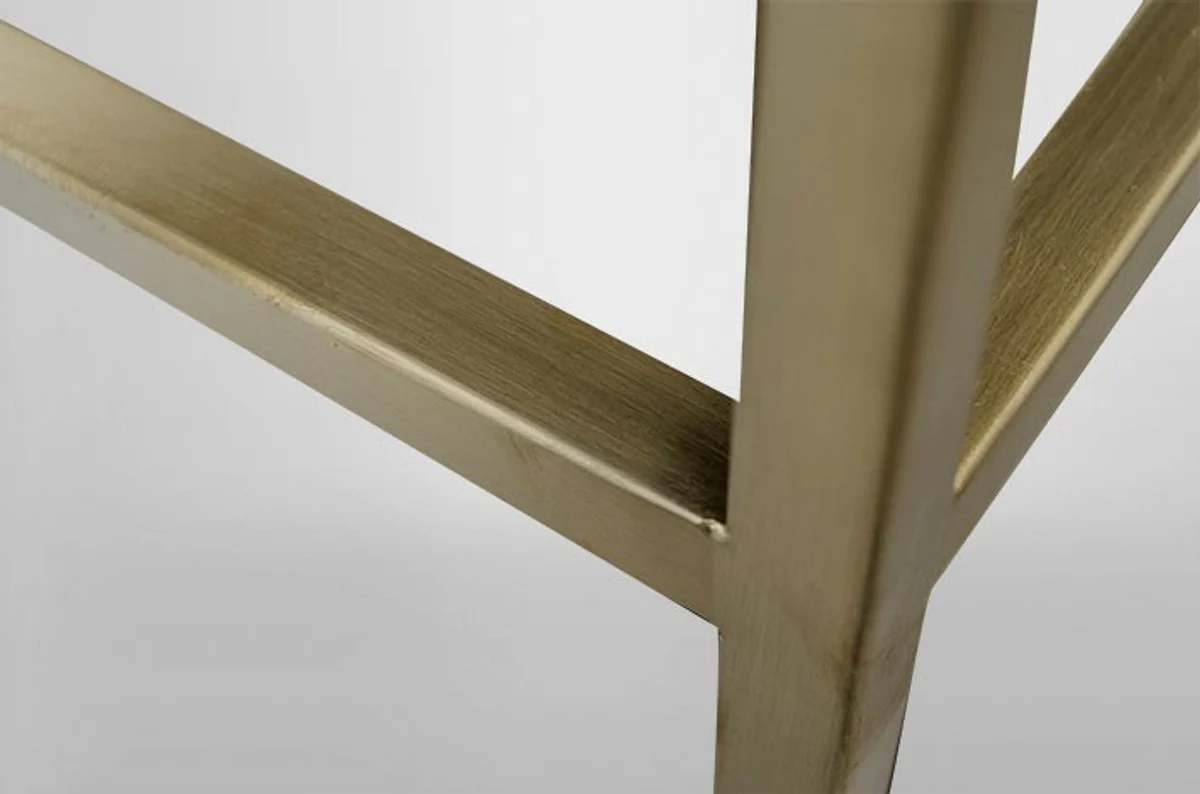 Casa Padrino Art Deco luxury shelving cabinet stainless steel gold with tinted glass shelves H210 x 98 x 35 cm - bookcase shelving cabinet - Art Nouveau furniture