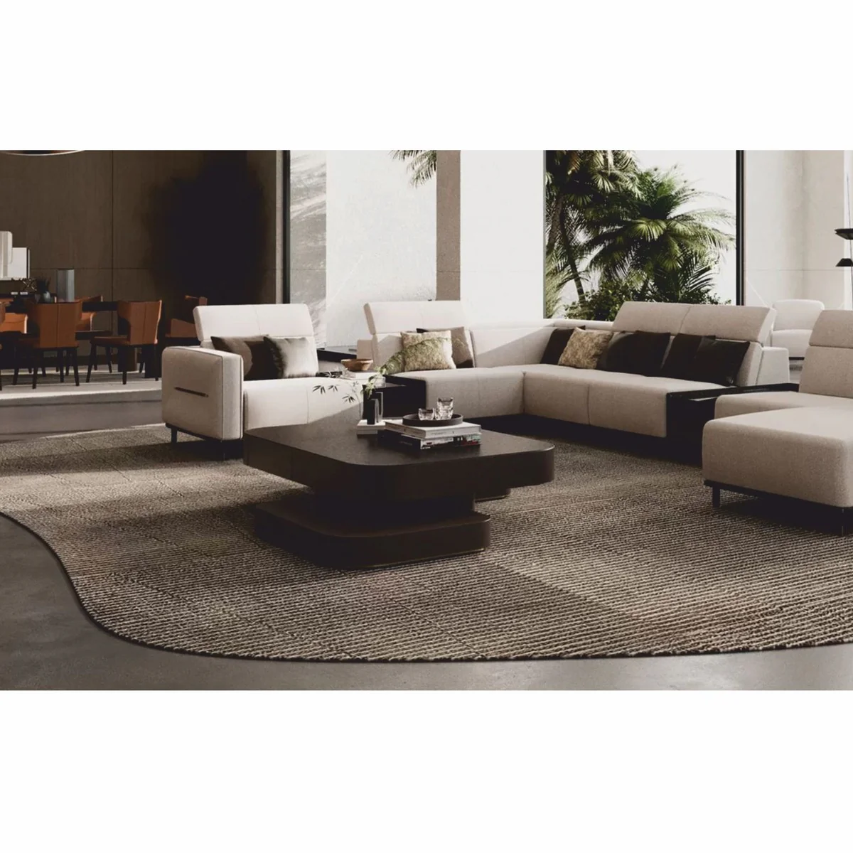 Casa Padrino mesa de centro de lujo marr¨®n oscuro / lat¨®n 190 cm - Muebles de sal¨®n y hotel