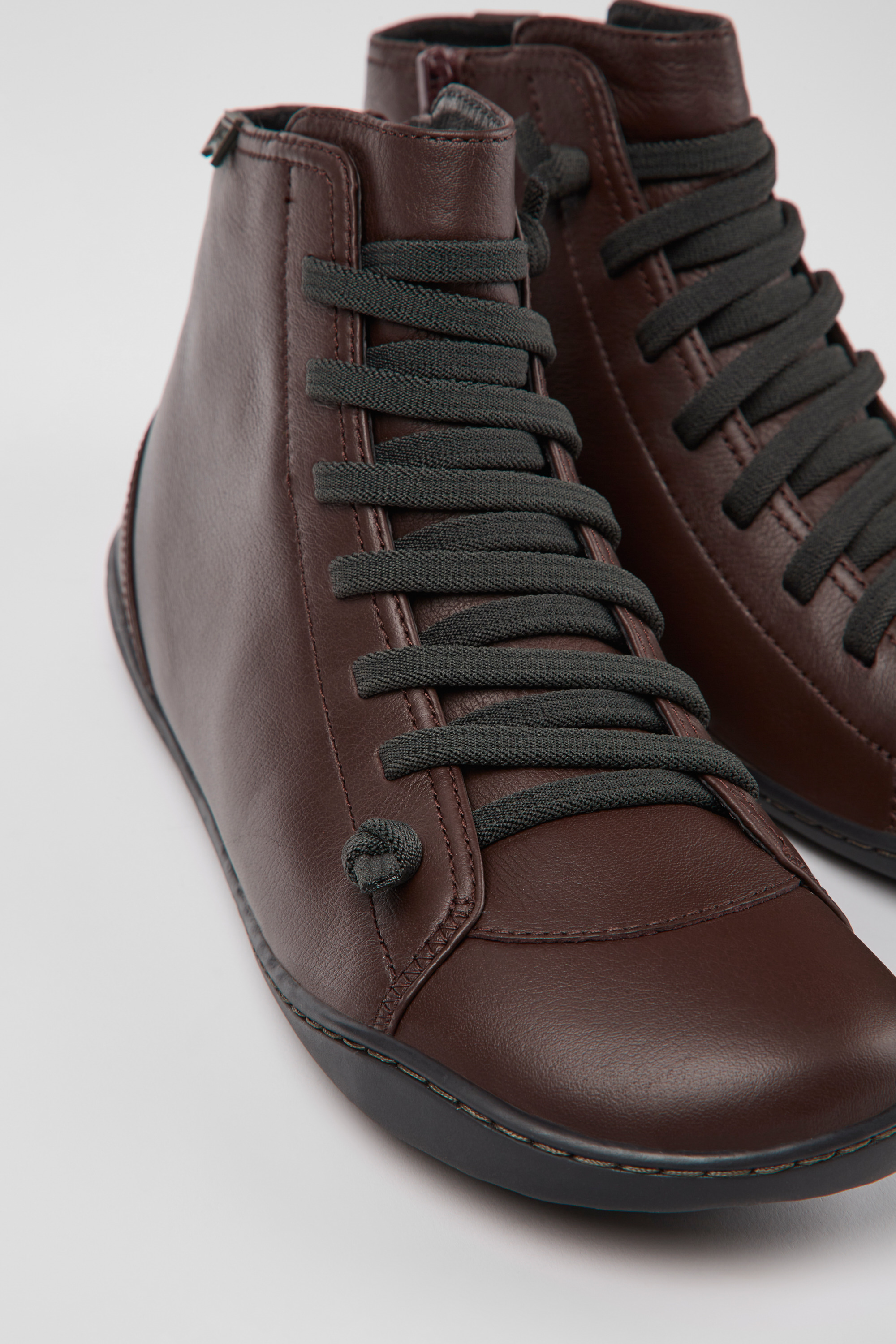 Peu - Burgundy leather ankle boots for women