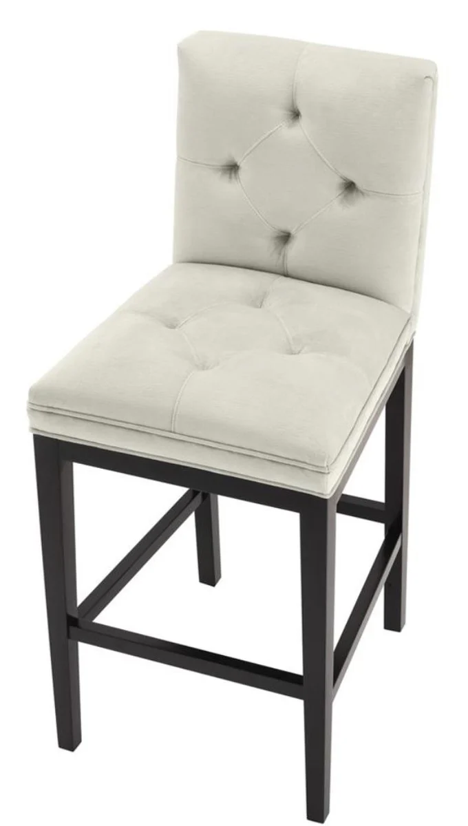 Casa Padrino silla de bar de lujo gris claro / negro 51 x 63 x H. 110 cm - Hotel Restaurant Club Muebles