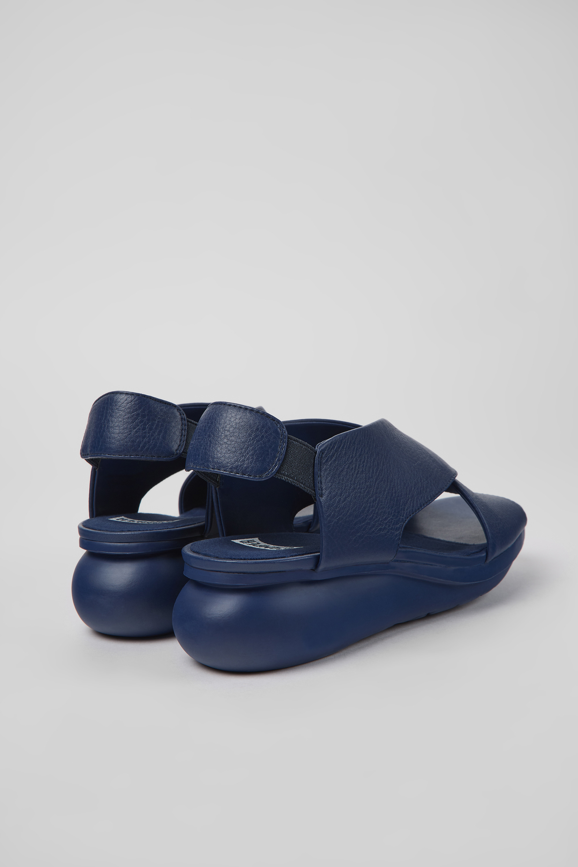 Balloon - Blue leather sandals for women