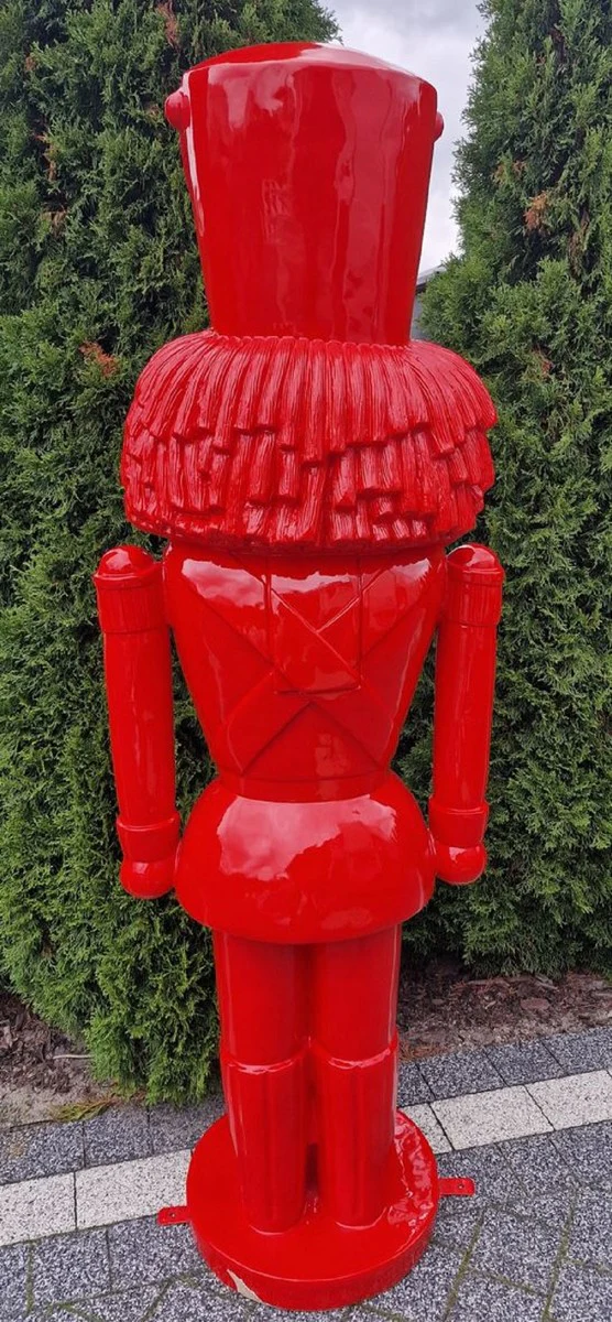 Casa Padrino escultura decorativa de lujo cascanueces rojo A. 180 cm - Figura decorativa navideña - Escultura decorativa XXL - Figura decorativa XXL - Escultura navideña XXL