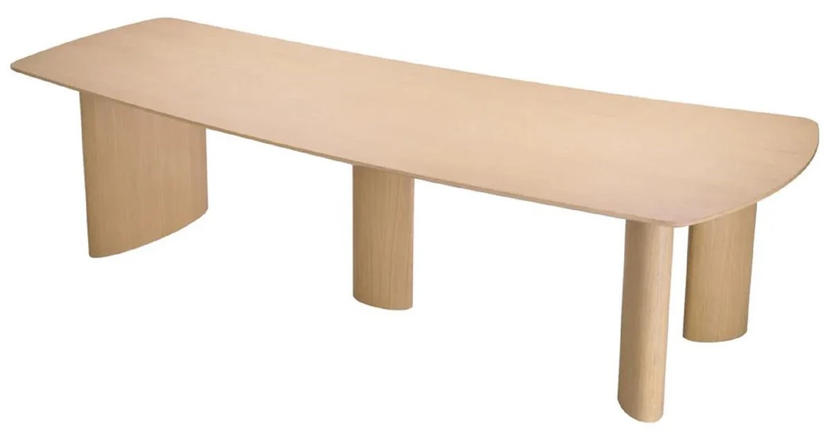 Casa Padrino mesa de comedor de lujo natural 300 x 120 x A. 76,5 cm - Mesa de cocina de madera maciza con tablero ligeramente curvado - Muebles de comedor - Muebles de cocina - Muebles de lujo