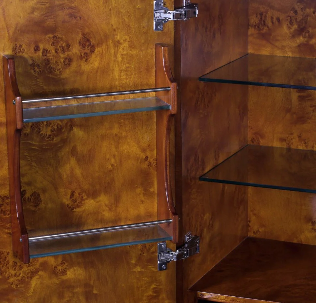 Casa Padrino armario bar Art Deco de lujo marr¨®n / blanco / negro 80 x 45 x A. 170 cm - Armario para vino de madera maciza - Muebles de Bar - Muebles de Hotel - Calidad de Lujo