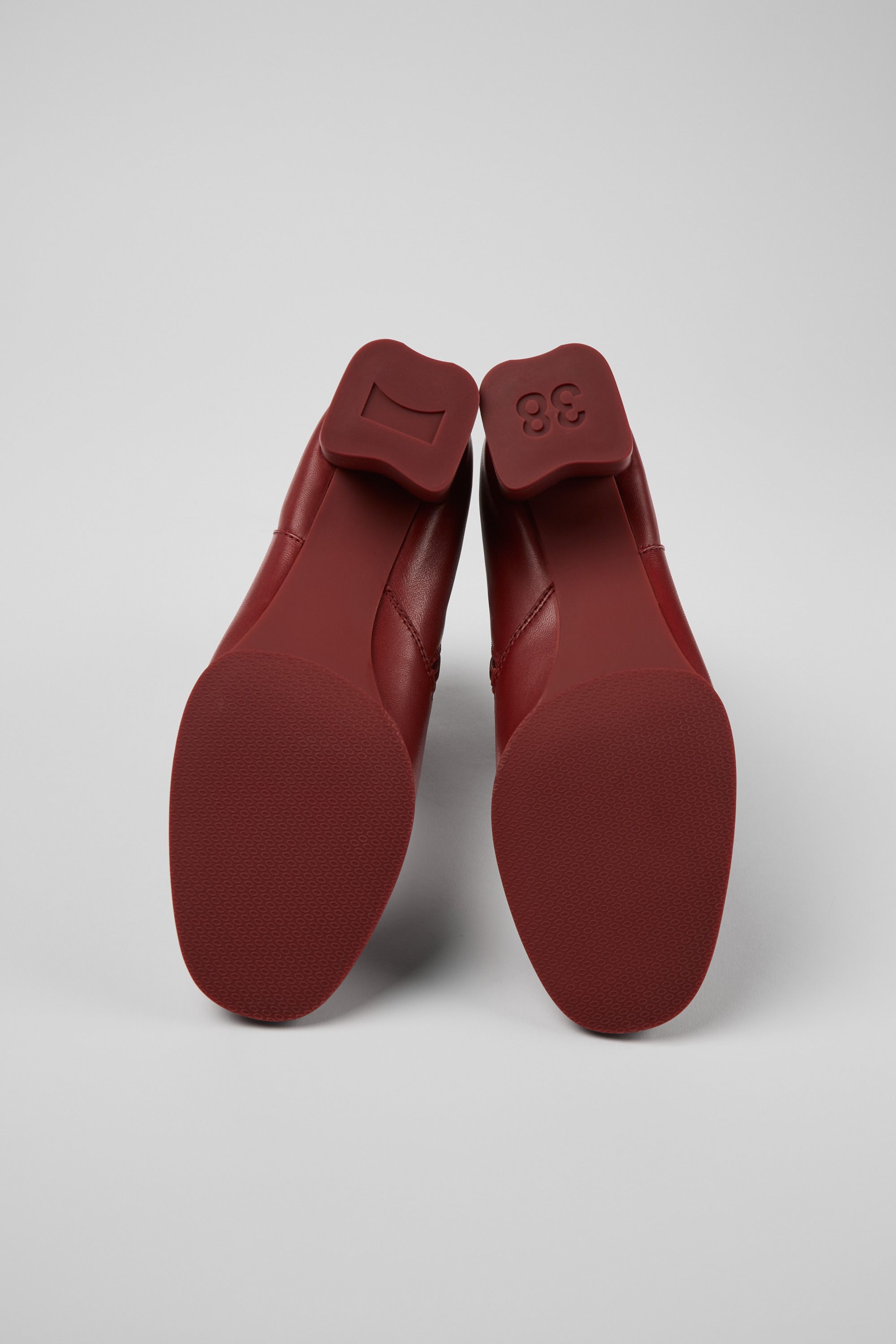 Katie - Burgundy leather ankle boots for women