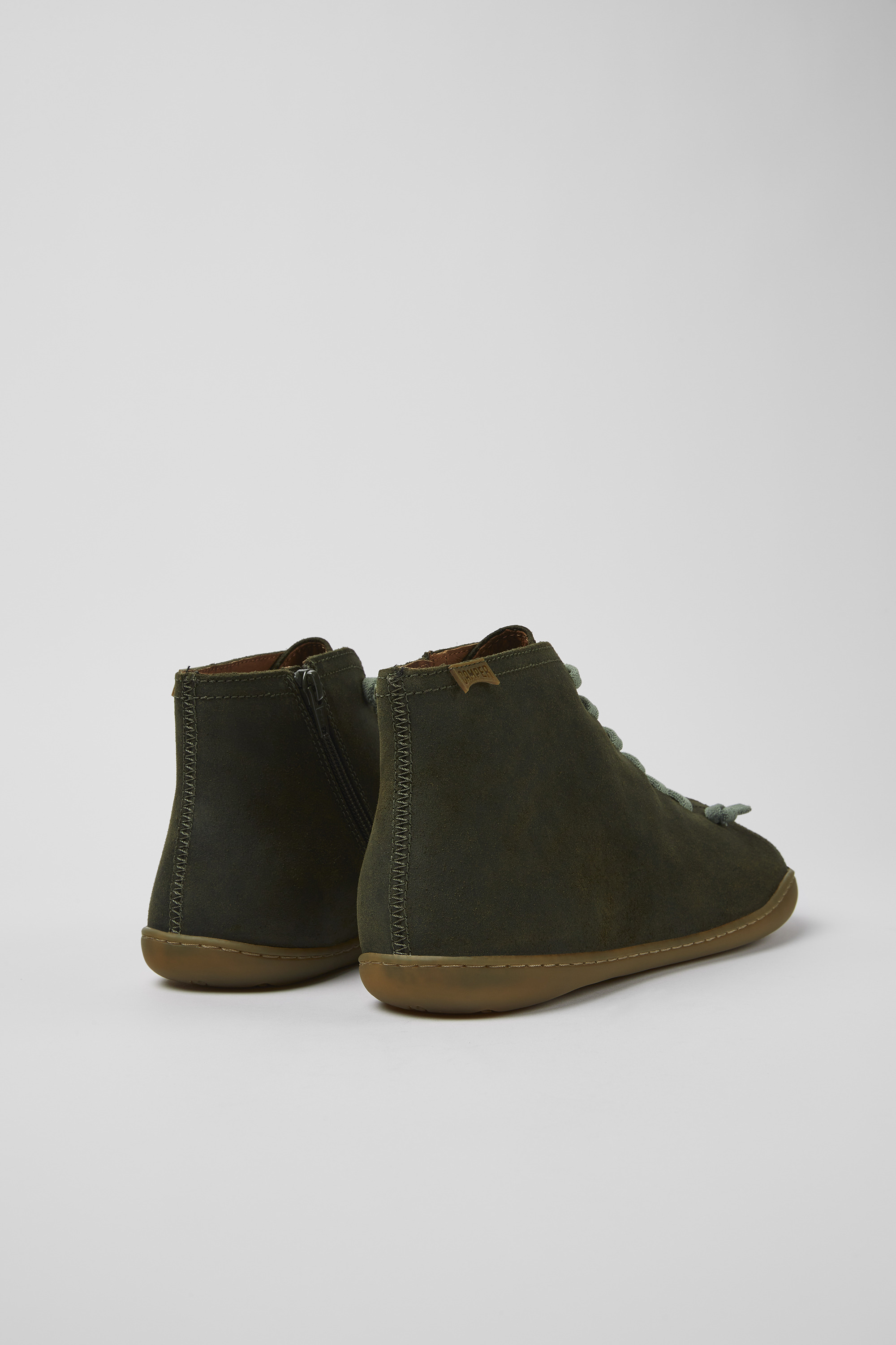 Peu - Green-gray nubuck ankle boots for men