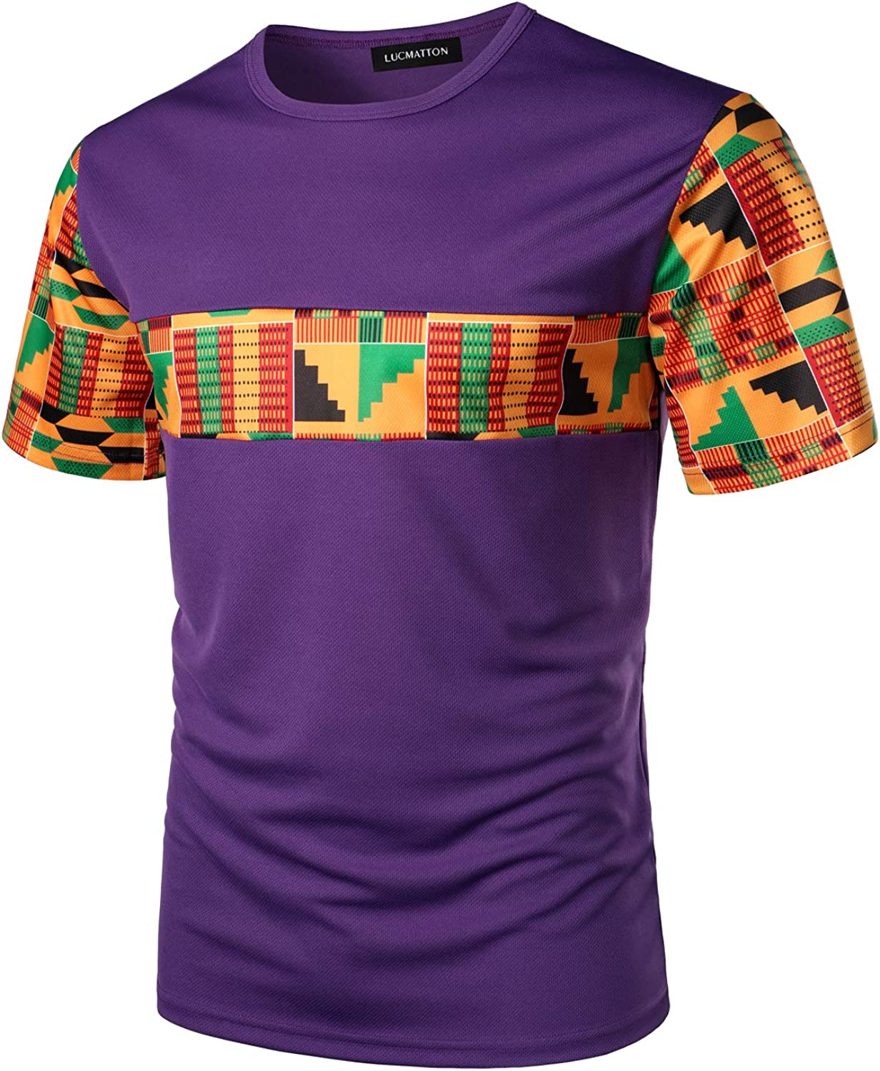 Men's Printed Colorblock T-Shirt and Shorts Set 024