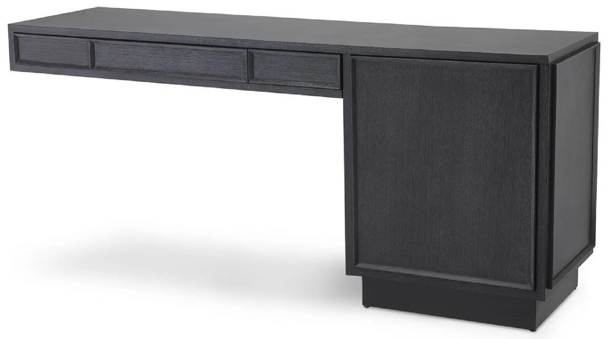 Casa Padrino escritorio de madera maciza de dise?o gris antracita 183 x 51 x A. 79 cm - Mesa de Oficina - Mesa de Computadora - Muebles de Oficina - Calidad de Lujo