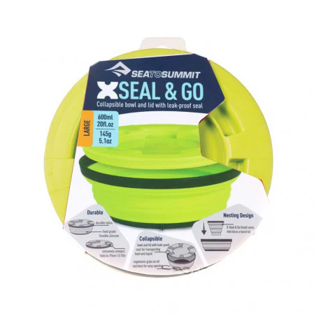 Sea to Summit X-Seal & Go L 600 ml verde lima - Fiambrera plegable