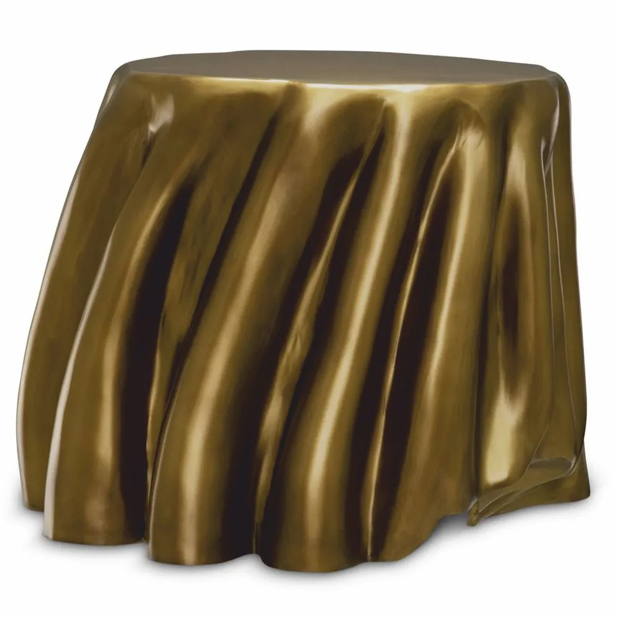 Casa Padrino mesa auxiliar de lujo de aluminio lat¨®n vintage 65 x 57 x A. 45,5 cm - Muebles de lujo